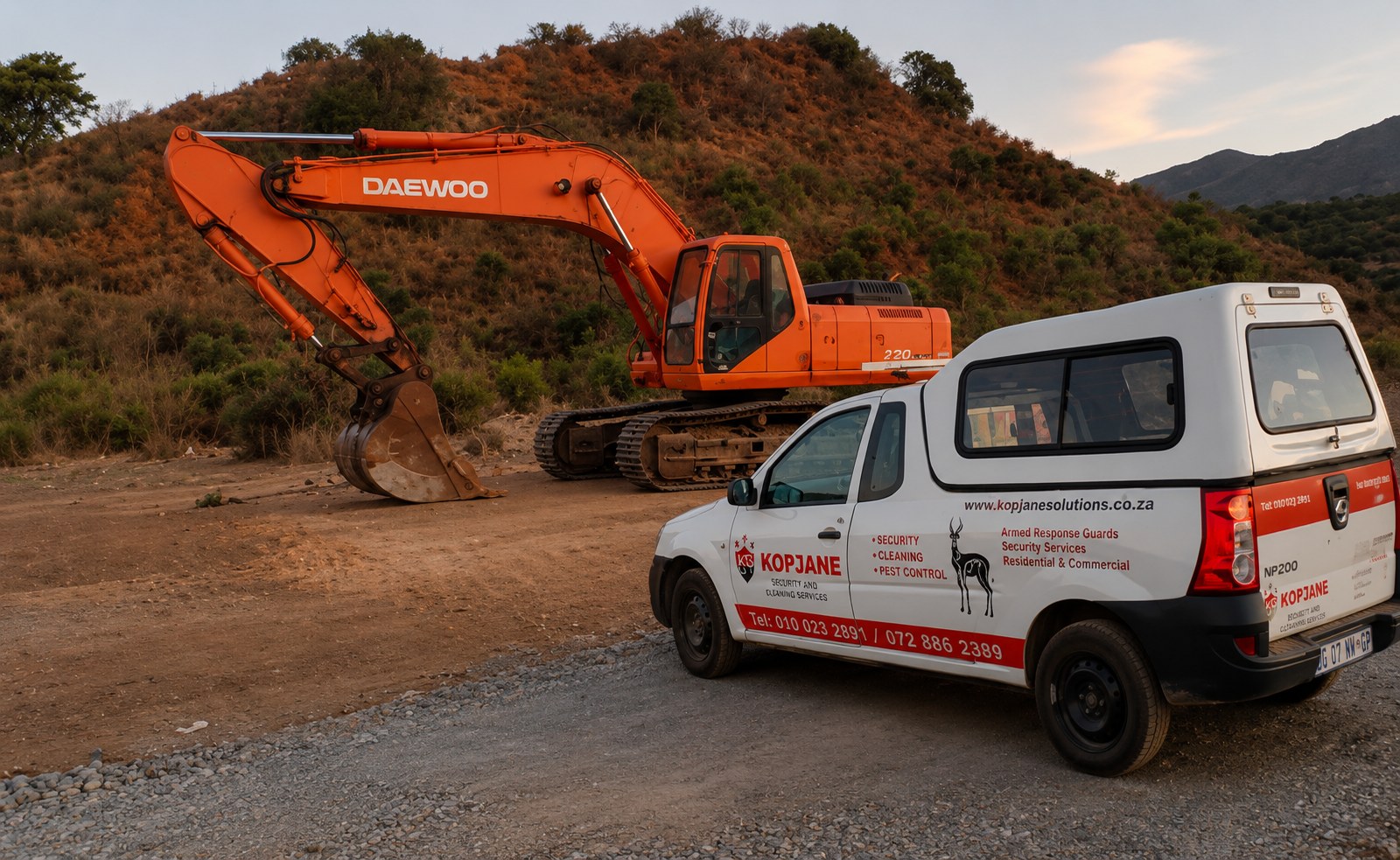 Kopjane vehicle monitoring an active construction site